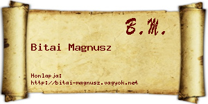 Bitai Magnusz névjegykártya